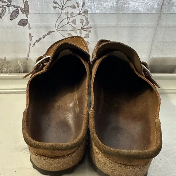 Birkenstock Buckley Brown Suede Slip-On Loafers with Buckle - Picture 2 of 15